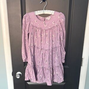 Cat & Jack size large 10/12 purple floral long sleeve dress